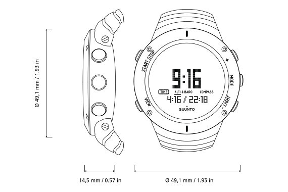 Suunto Core Ultimate Black Reloj para aire libre con br jula